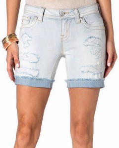 women's mid thigh denim shorts