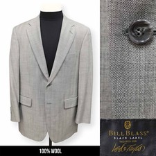 BILL BLASS BLACK LABEL mens gray 100 WOOL sport coat suit jacket blazer 42 R