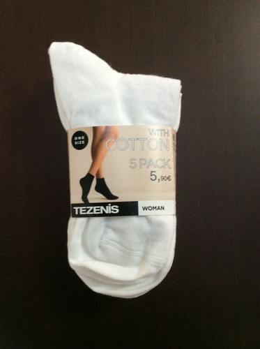 TEZENIS 5 PAIA DI CALZINI CORTI DA DONNA BIANCHI TAGLIA UNICA | eBay