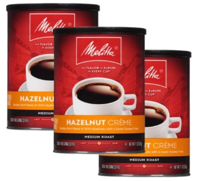 Melitta HAZELNUT CREME Ground Coffee, Extra Fine Grind, 11-Oz. 3 Cans 2025