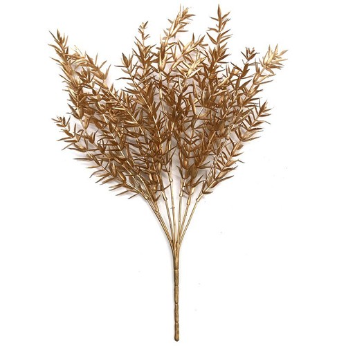 Hojas de oro plateadas flores falsas planta artificial hágalo usted mismo accesorios decoración de bodas - Imagen 3 de 11