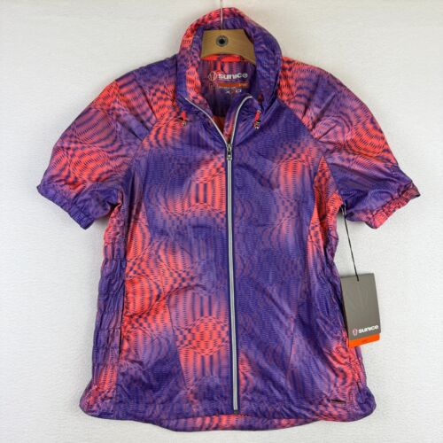 Sunice Sport Sophia Windwear X20 Jacket Short Sleeve Purple Coral Womens Small S