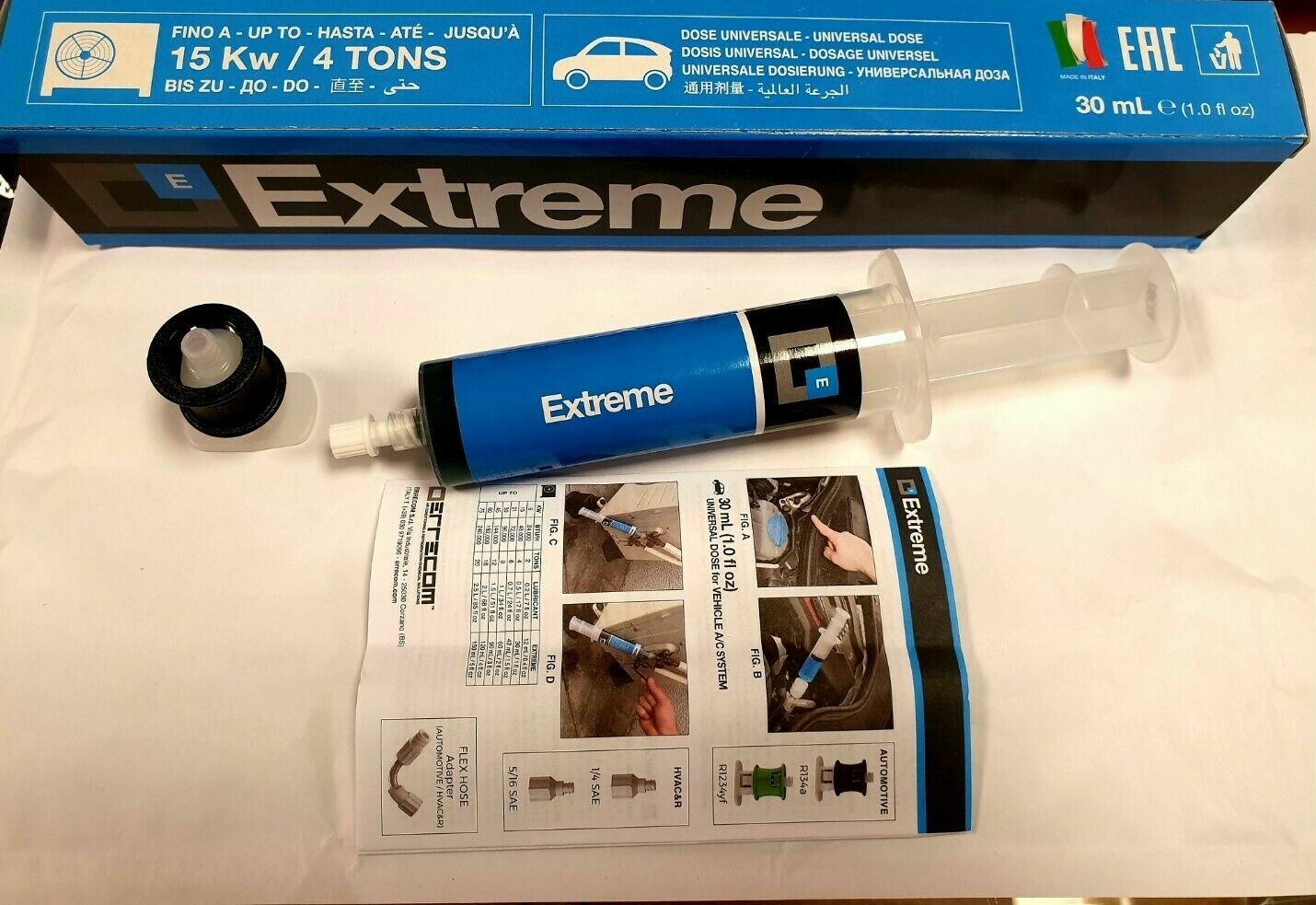 Car air conditioner sealant A/C STOP LEAK EXTREME 30ml Adapter R134a