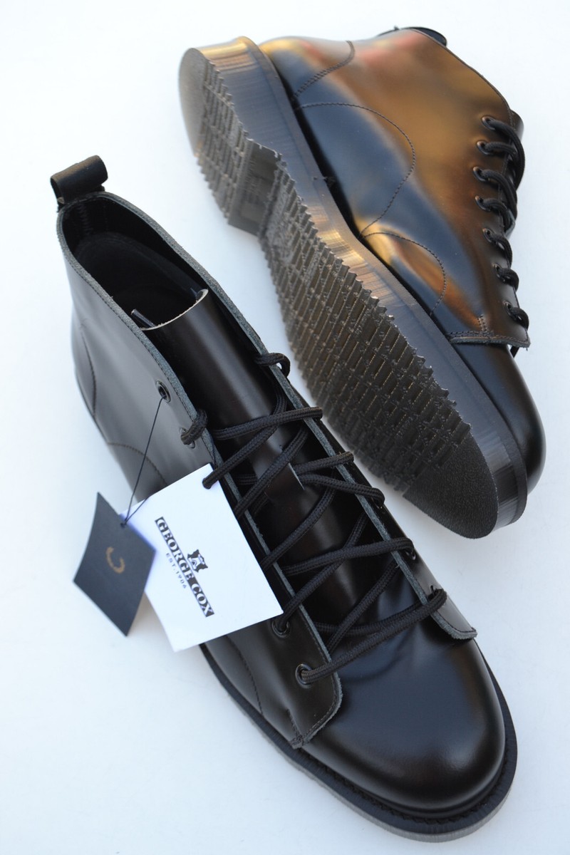GEORGE COX Mens MONKEY BOOTS Black Leather UK 11 46 Made In England RRP 195