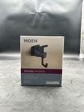Moen Hensley Double Robe Hook with Press and Mark in Matte Black