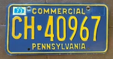 Pennsylvania 1973 COMMERCIAL License Plate # CH-40967