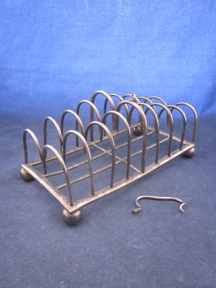 Carrito tostado Christofle plateado 8 rebanadas 947088 SOLDADURA ROTA Y MANGO Foto 4 de 4