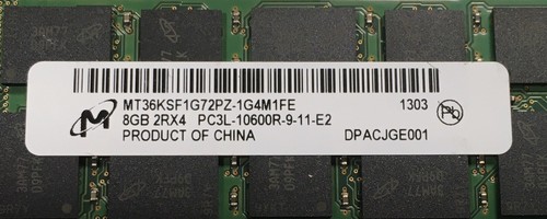 LOT 12 - Micron MT36JSF1G72PZ-1G4M1FE 8GB PC-10600R DDR3 ECC Server Memory RAM - Picture 2 of 2