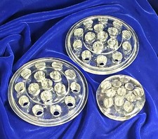 Round Clear Glass Flower Frogs 3 Two Sizes