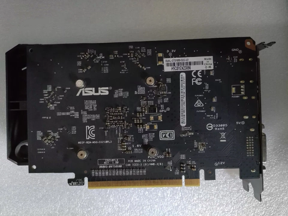 ASUS NVIDIA GeForce DUAL GTX1050 640SP 2GB GDDR5 Graphics Video Card DP DVI HDMI - Image 2 of 4