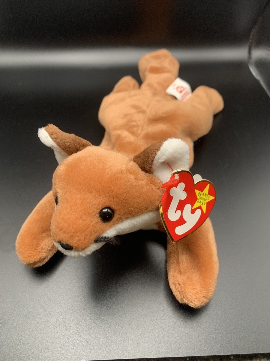 Ty Beanie Baby Style 4115 RARE 1996 SLY FOX Retired Errors PVC