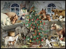Christmas in the Barn - Chart Counted Cross S...