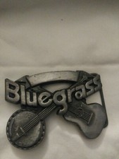 Vintage 1980 Baron Belt Buckle Bluegrass Banjo Guitar