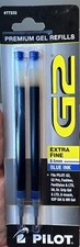 77233 Pilot G2 Gel Rollerball Pen Refill, Ex Fine 0.5mm, Blue Ink, 1 Pack of 2