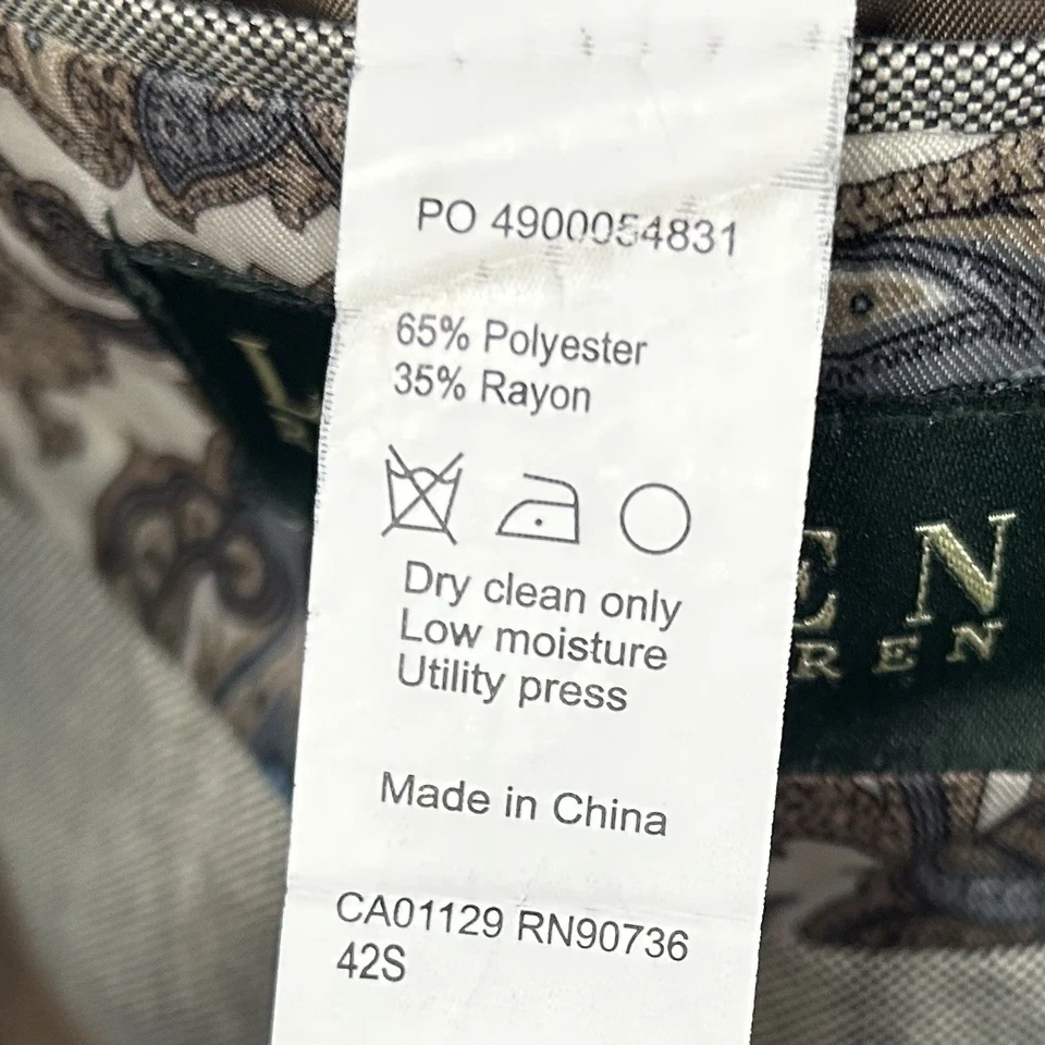 Abrigo Deportivo LRL Ralph Lauren 42S Beige Forro Floral Dos Botones Ventilados Poli Rayón Foto 4 de 4