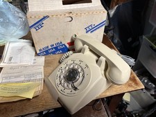 Vintage 1980's ITT Cream  Rotary Desk Telephone Tested Unused Condition Almond