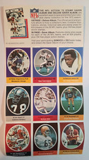 DEACON JONES/ALWORTH/ 1972 Sunoco Uncut Sheet 9 Stamps HILGENBERG (P)