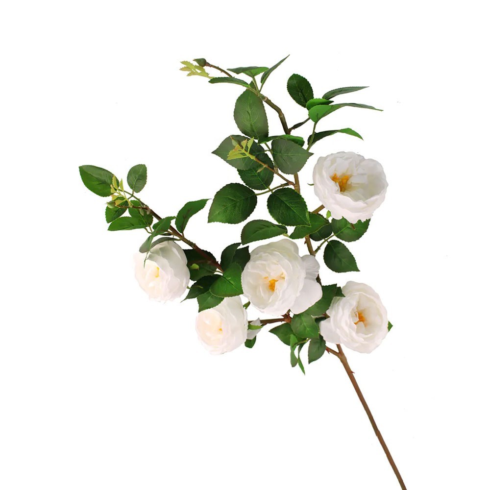 FloristryWarehouse Artificial White Faux Silk Garden Rose Spray 100cm