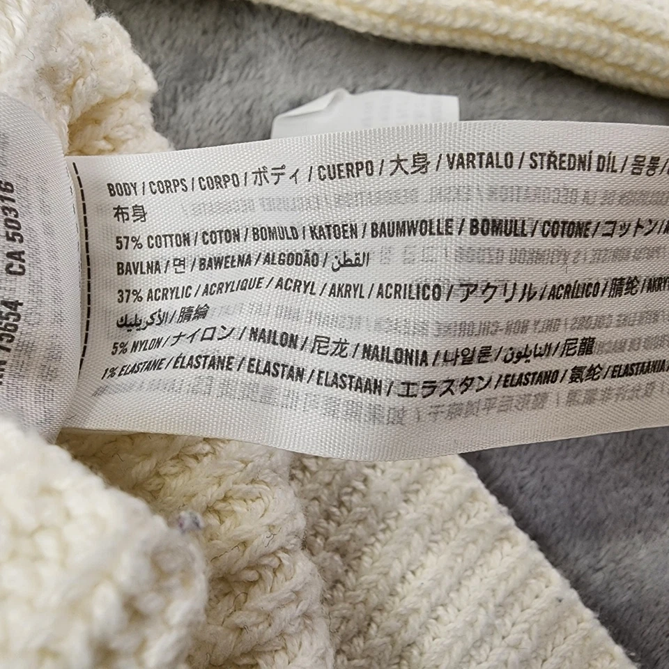 Suéter Hollister Para Mujer XL Crema Cuello Simulado Crop Pullover Elastizado Mezcla de Algodón Foto 4 de 4