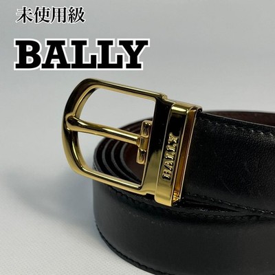 Made in Italy BALLY Belt Leather Black Gold Buckle 4a