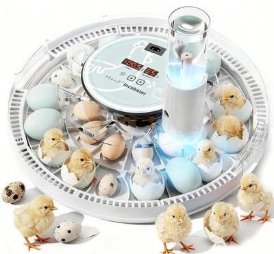 Egg Incubator for Hatching 28 Eggs, Auto Flip, Independent Atomizing Humidifier,
