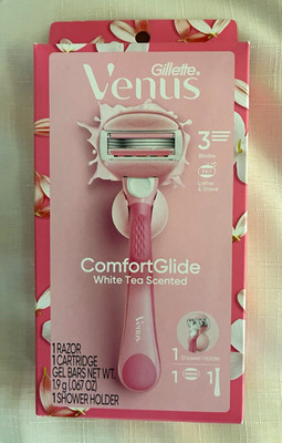 Gillette Venus ComfortGlide White Tea Scented Razor 3-Blade, 1 Cart + Hook