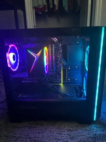 Skytech Chronos Mini Gaming PC Desktop with power cable.