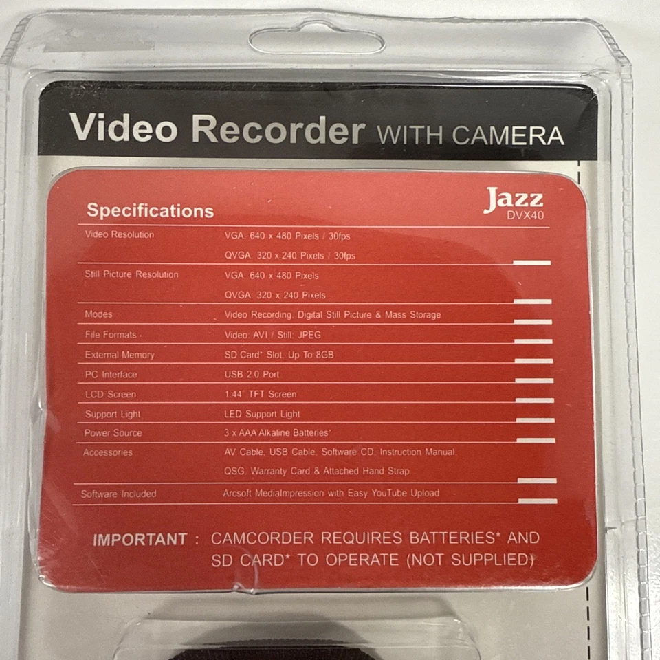 Jazz DVX40 Vintage Camcorder NEW Color LCD Screen Mini Camera YouTube Ready - Image 4 of 4