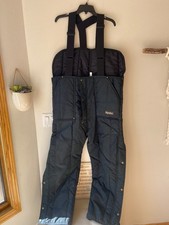 VTG RefrigiWear Bib Men's Pants Jet Black Insulated Zip Button Closures Size XL