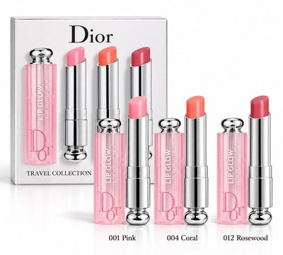Dior Addict Iconic 3 Lip Balm Glow color-reviving 3.2g #001/#004 #012 Travel-set