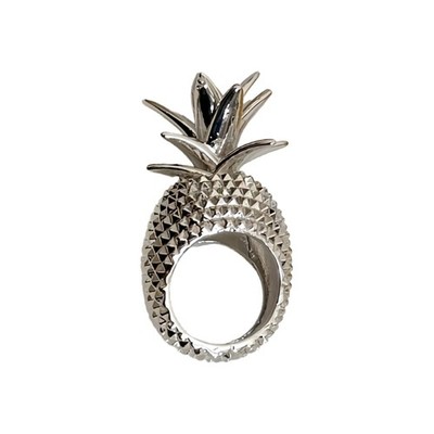 Retro Tropical Fruit Jewelry Wide Band Rings Metal Decors Hand Jewelry Accessory