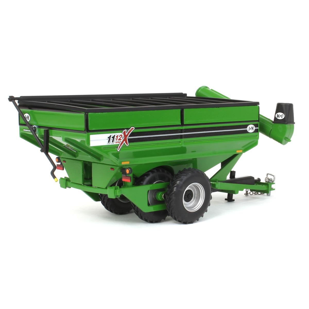 1/64 Green J&M 1112 X-Tended Reach Grain Cart with Tandem Walking Duals JMM-031