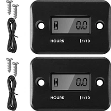 2xWaterproof Hour Meter for Motorcycle ATV Snowmobile Marine Boat Dirt Quad Bike