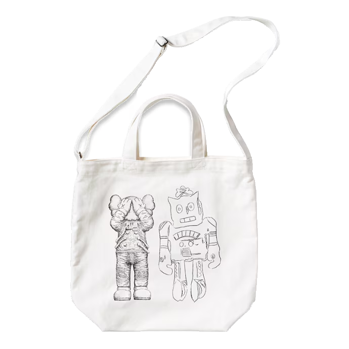 KAWS + WARHOL x UNIQLO 2WAY tote bag OFF WHITE NEW Japan 2024 | eBay