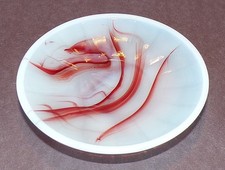 Akro Agate Small Interior Panel Oxblood  White Saucer s  Child Tea Set