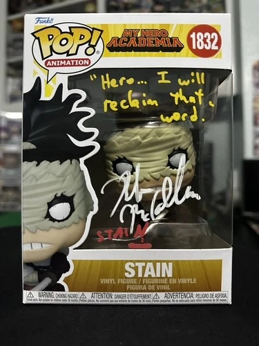Funko Pop! Stain #1832 My Hero Academia Autographed by Robert McCollum JSA COA