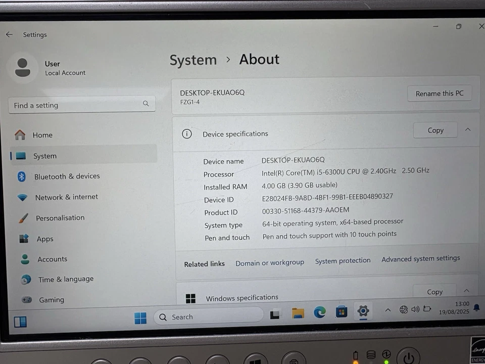 Panasonic TOUGHPAD FZ-G1 10.1" Intel i5-6300U 4GB RAM 128GB Bios Locked READ - Image 3 of 4