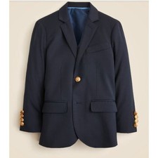 J.Crew Boys' Ludlow two-button blazer navy wool blend Sz 16 Retail 198