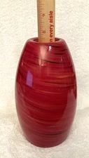 Red Swirl Art Glass Hanging Pendant Light Shade Globe 8" (7-3/4")