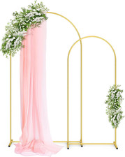 Metal Arch Backdrop Stand Set - Set of 2 7.2Ft/6.0Ft , Gold Wedding Stand with