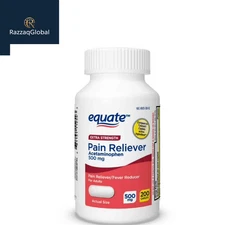 Equate Extra Strength Pain Reliever Acetaminophen Caplets 500mg 200 Count