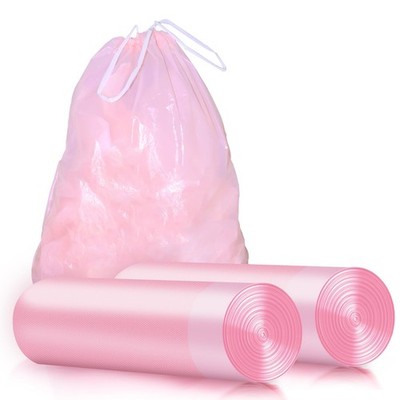 30 Gallon Large Drawstring Trash Bags, 30 1 Count (Pack of 30), Pink-30