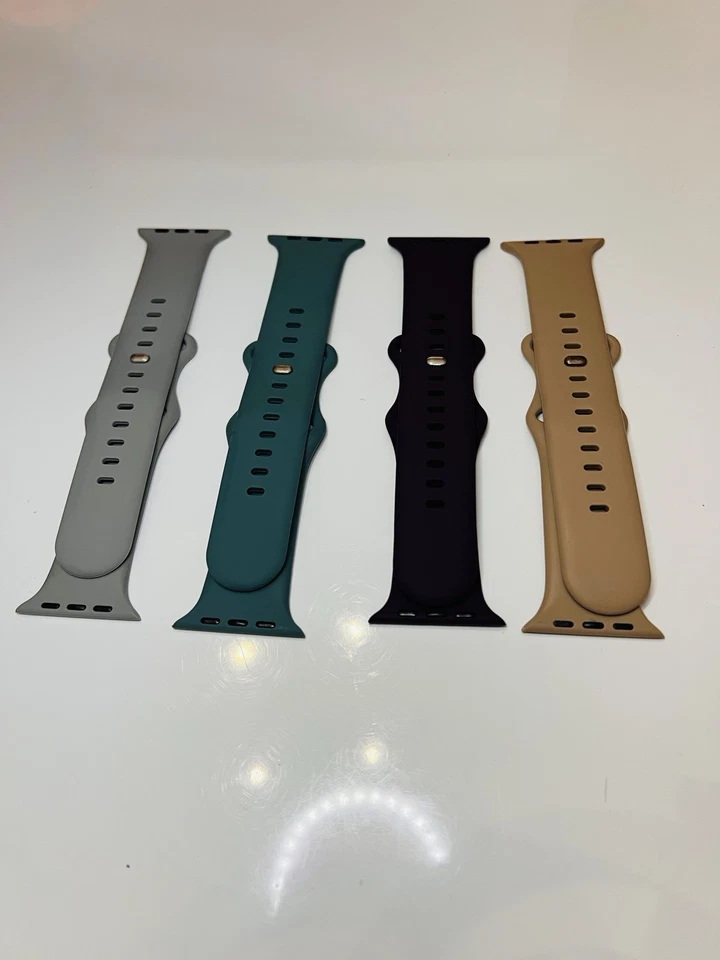 Bandas de silicona para Apple Watch 42 mm (4 colores) - Gris, verde, púrpura y beige Foto 4 de 4