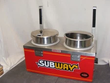 NEMCO SUBWAY DUEL-4qt WELLS COUNTERTOP SOUP/FOOD WARMER 6120-SUB*TESTED*SEE PICS