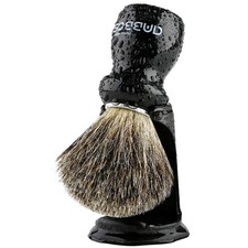 Anbbas Badger Shaving Brush and Stand,Black Wood Handle with Black