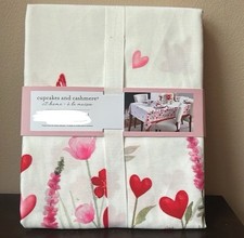 Cupcakes Cashmere Valentines Day Floral Hearts New Oblong Tablecloth 60 x 104