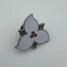 Ontario Trillium Flower Canada Provincial Gold Tone Lapel Pin - SP4