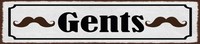 Holzschild 10X46 Cm Gents Schnurrbart Herren Deko Geschenk Schild