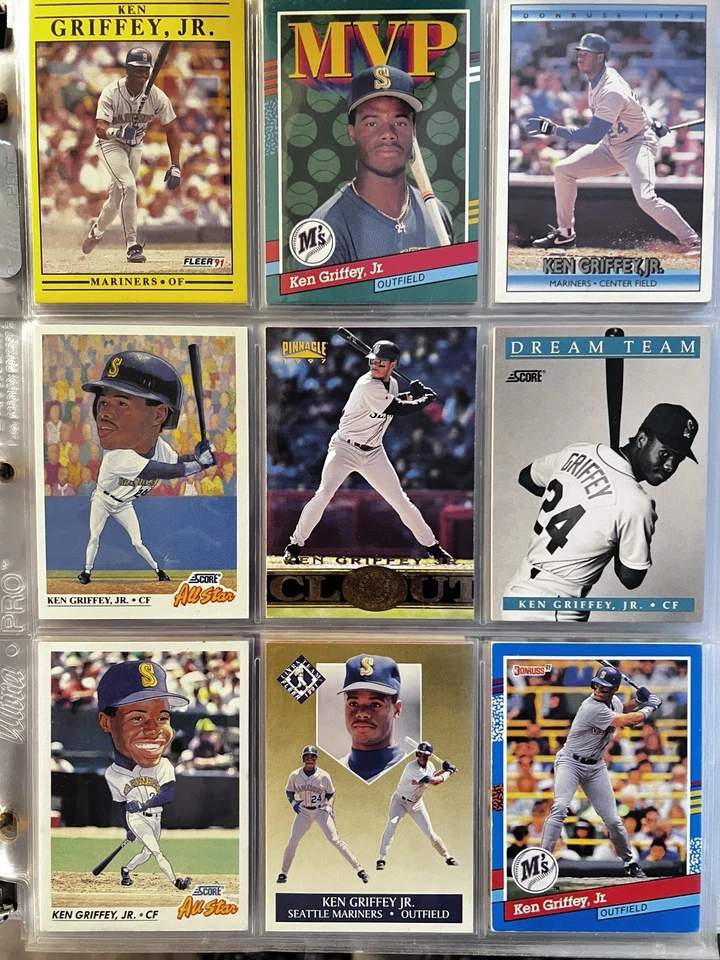 (90) Mixed Card Lot Binder of Ken Griffey Jr. HOF/MLB Mariners Great! NO DUPS! - Image 3 of 4
