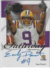 EARLY DOUCET LSU TIGERS SEC 2008 PRESS PASS SATURDAY CERT AUTO AUTOGRAPH CARD